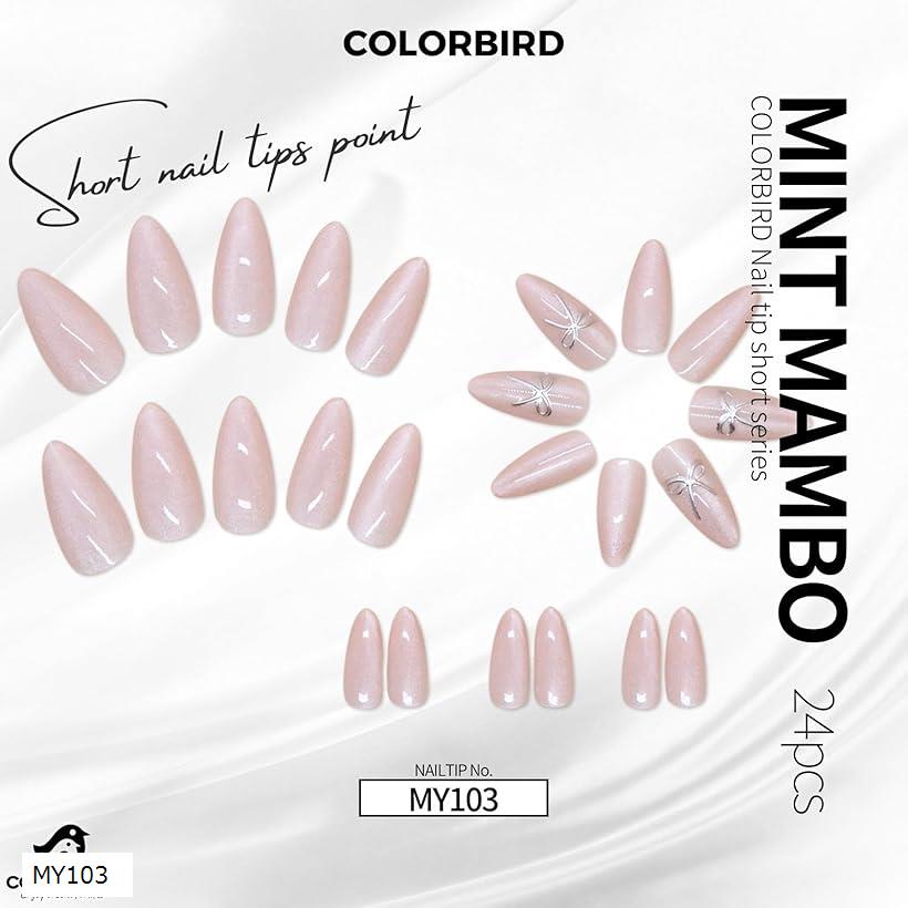 ネイルチップ ショート 24枚 マグネットネイル ピンク 付け爪 短め 可愛い ポイント(ピンク, ショート)