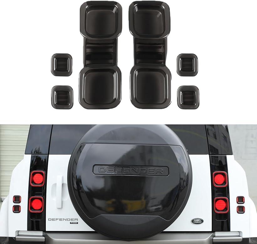 互換品ランドローバーディフェンダー90 110 2020～2023年専用 テールライトカバー テールランプシェル テールランプ装飾 車テール 保護カバー ブレーキインジケーター 6点セット