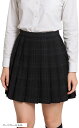 プリーツスカート チェック柄 ミニ 制服 スクールスカート(ダークグレー, S)