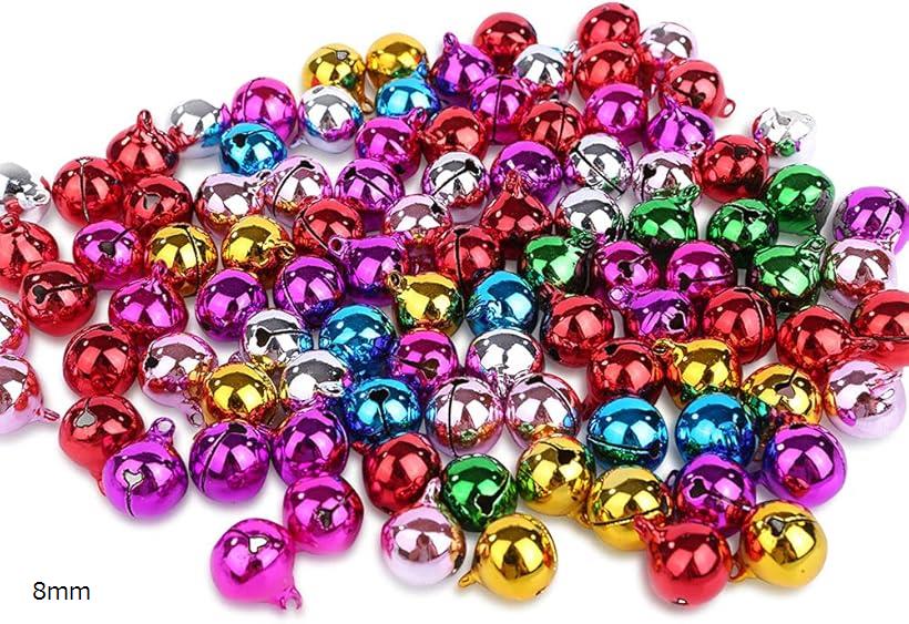 レインボー カラフル 鈴 セット ゴールド シルバー ハンドメイド DIY 手芸 小物 パーツ 材料 8mm 約90個入り (8mm)
