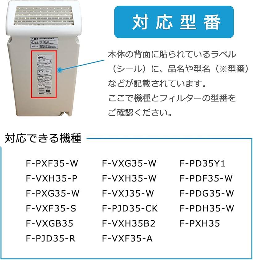 互換品F-ZXHS35 互換品 集じんフィルター F-ZXHP35 脱臭フィルター F-ZXHD35 1セット 空気清浄機フィルター 合計2枚入 F-VXF35 F-VXG35 F-VXJ35 (F-ZXHS35＆F-ZXHP35（1セット)