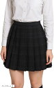 プリーツスカート チェック柄 ミニ 制服 スクールスカート(ダークグレー, L)