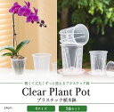 植木鉢 透明 プラスチック製 スリット 受け皿セット 5個組 根が見える オーキッドポット 通気性 排水性 観葉植物 胡蝶蘭(透明, 14cm)