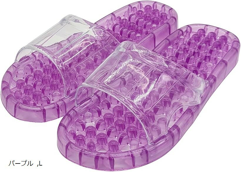 ベランダ サンダル レディース 速乾 水切り バスルーム トイレ 穴あき 長持ち (パープル, L)