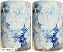 大輪 花 柄 マスキング テープ 薔薇 牡丹 PET デコレーション 手帳 DIY ギフト コラージュ(2巻(薔薇ブルー))