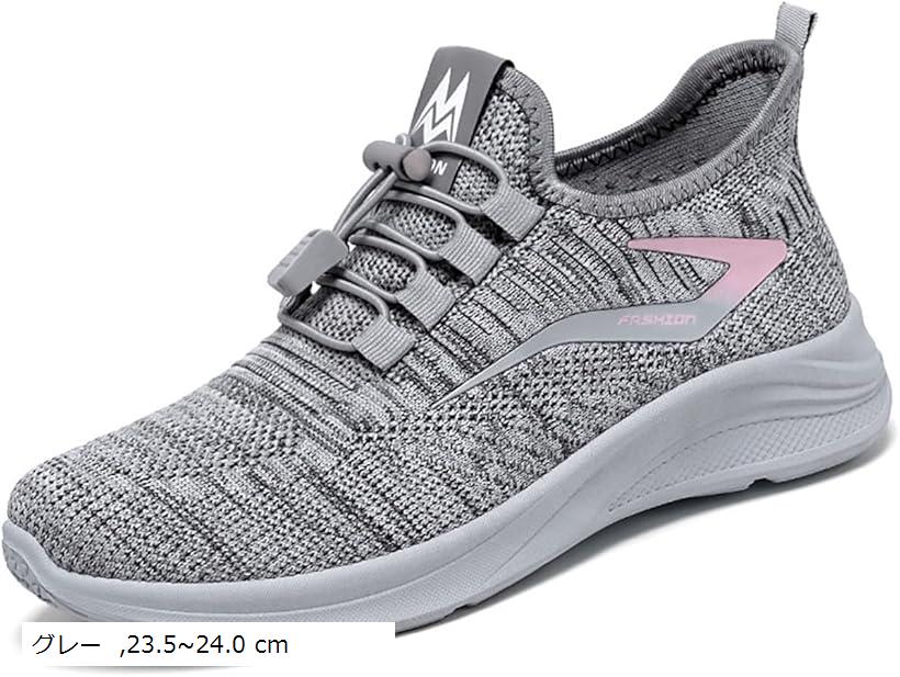 レリカ カジュアル 軽量 ランニング 歩きやすい ウォーキング レースアップ スニーカー ナース シューズ レディース スポーツ スリッポン 通気性 ジム 疲れにくい 幅広 キャンバス 通学 可愛い (グレー, 23.5～24.0 cm)