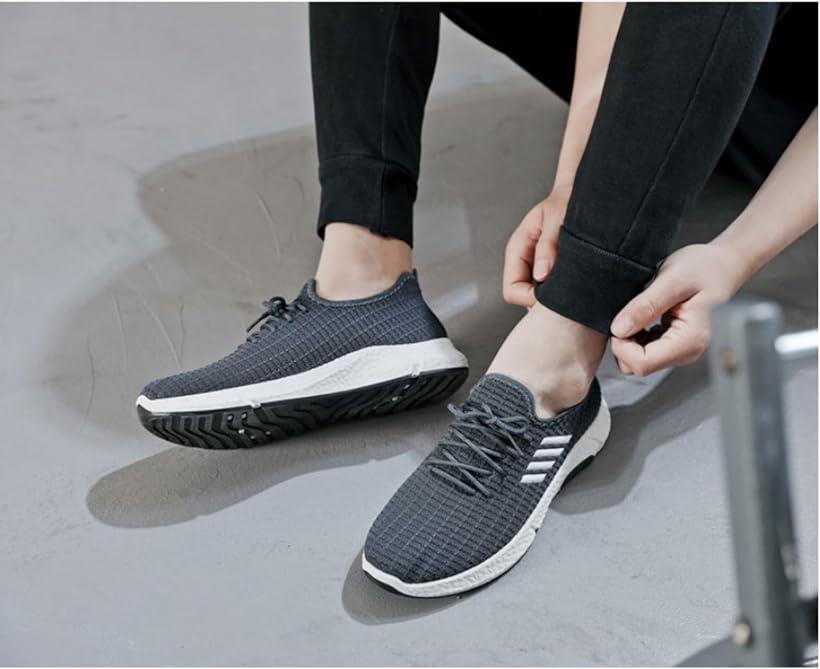 メンズ スニーカー ウォーキングシューズ スポーツ ジョギング カジュアルシューズ ランニングシューズ 室内履き 蒸れにくい 通気性 ジム(グレー, 25.0 cm)