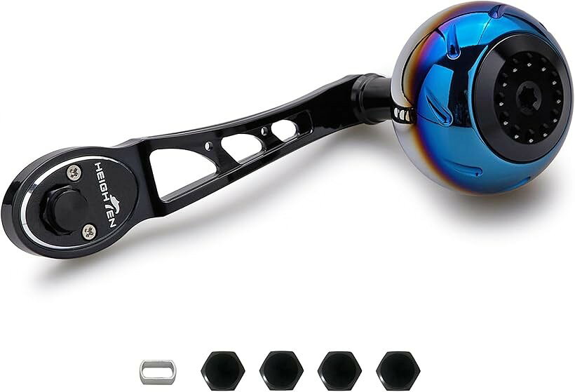 バリエーションコード : 2bk53l0gv0商品コード2bk505fk88商品名リール ハンドル ハンドルノブ シマノ SHIMANO ダイワ DAIWA アブ Abu ベイトリール Aurora Ach SeriesブランドHEIGHTENカラー焼き色 - 45mm - ブラックサイズ等80-90mm 可変「特徴」新型の70航空アルミ製の軽量、強度アップハンドル、焼き色38mm/45mmパワーノブ搭載。「サイズ1」ノブ直径38mm、ハンドル軸心距離65mm/75mm可変「総重」35.5g 「サイズ2」ノブ直径38mm、ハンドル軸心距離80mm/90mm可変「総重」40g 「サイズ3」ノブ直径45mm、ハンドル軸心距離80mm/90mm可変「総重」58.5g 「素材」70シリーズ航空アルミ。「65mm/75mm可変付属品」8x5mmナット2個、7x4mmナット2個、DAIWA M4センターネジ1個、転換スリーブ1個。「80mm/90mm可変付属品」8x5mmナット2個、7x4mmナット2個、転換スリーブ1個。「適応機種」取付部4x7mm、5x8mmのDAIWA， SHIMANO， ABU GARCIAのベイトリールに適用。※ 他ネットショップでも併売しているため、ご注文後に在庫切れとなる場合があります。予めご了承ください。※ 品薄または希少等の理由により、参考価格よりも高い価格で販売されている場合があります。ご注文の際には必ず販売価格をご確認ください。※ 沖縄県、離島または一部地域の場合、別途送料の負担をお願いする場合があります。予めご了承ください。※ お使いのモニタにより写真の色が実際の商品の色と異なる場合や、イメージに差異が生じることがあります。予めご了承ください。※ 商品の詳細（カラー・数量・サイズ 等）については、ページ内の商品説明をご確認のうえ、ご注文ください。※ モバイル版・スマホ版ページでは、お使いの端末によっては一部の情報が表示されないことがあります。すべての記載情報をご確認するには、PC版ページをご覧ください。