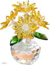 クリスタル 置物 デイジー クリスタルフラワー 誕生日 母の日 ギフト 造花(イエロー, 中)