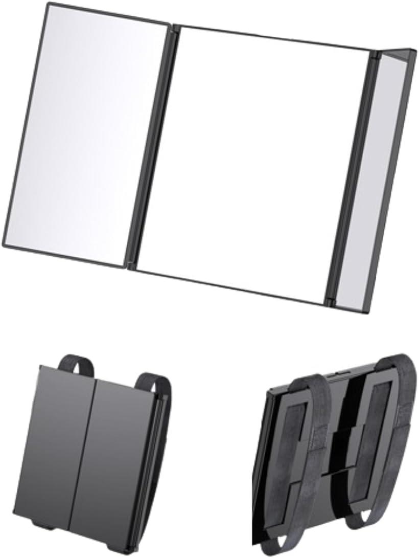 サンバイザーミラー バニティミラー 車 後付け 三面鏡 メイクミラー 助手席 運転席