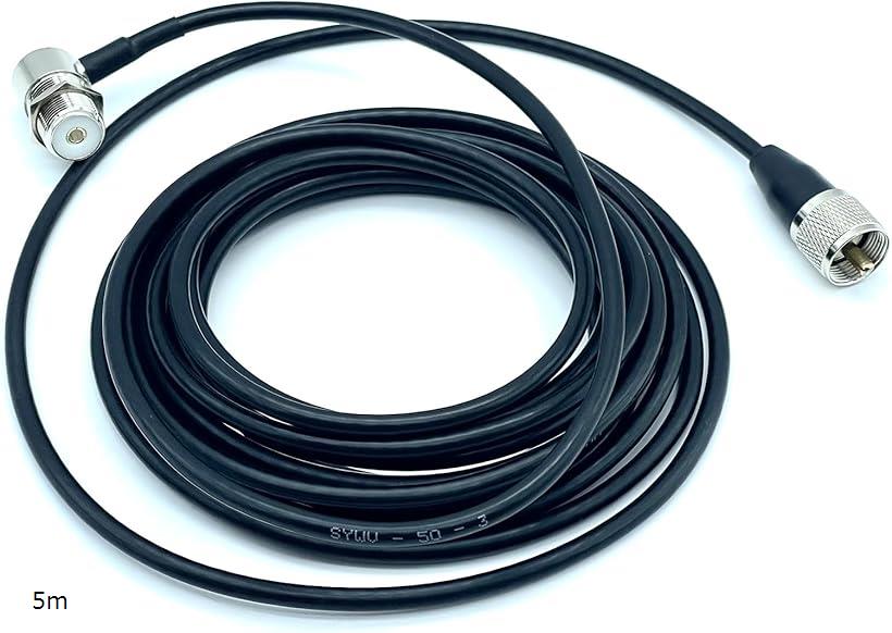 同軸 アンテナ ケーブル 5m アマチュア 無線 コネクタ 配線 基台 M型 オス メス ラジオ インターホン S..