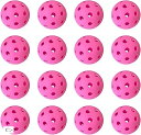 穴あきボール 野球 練習用 ティーバッティング 室内 72mm 16個セット(ピンク)