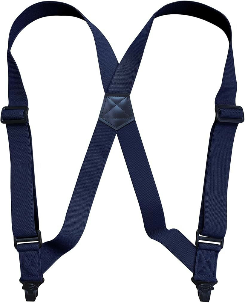 Suspenders - サスペンダー ホルスター 2点留め 着脱簡単 錆びない 作業用 吊りバンド メンズ (ネイビー)
