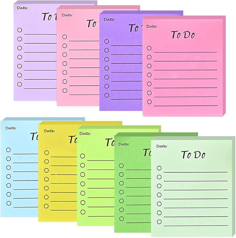 todoリスト付箋 罫線入り付箋 メモ帳 強粘着 ふせん ノート デイリープランナー