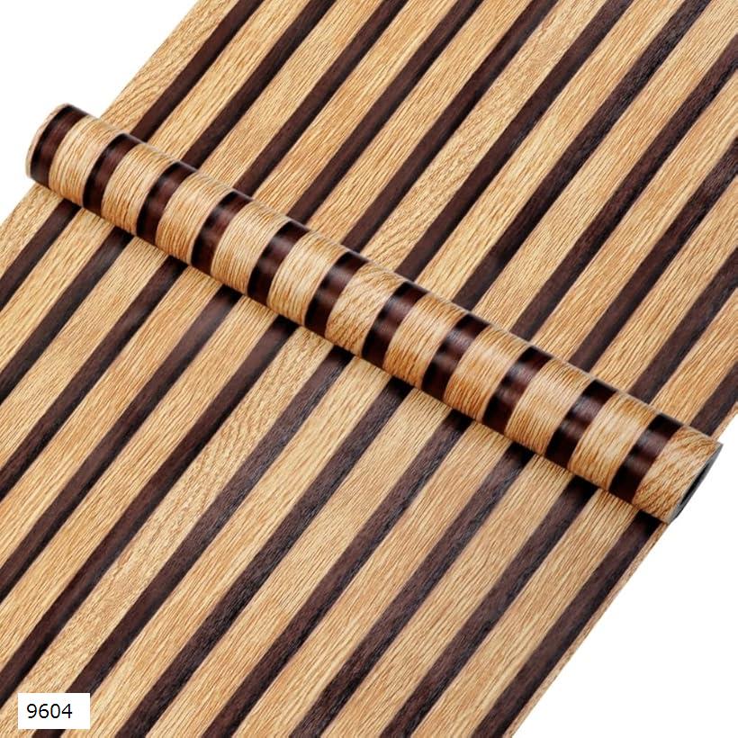 壁紙シール はがせる壁紙 リブウッド スラットウォール 防水 リメイクシート 45cmx10m 木目調 のり付き..