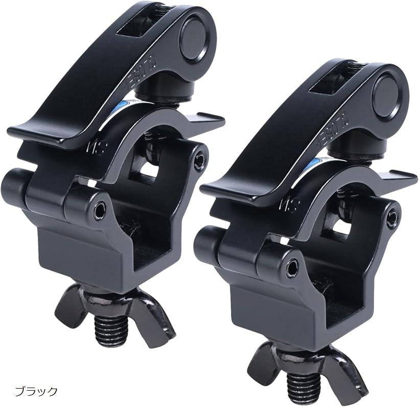 スコップホルダー クランプ 汎用 ジムニー 軽トラ トラクター 取付金具 2個 (ブラック)