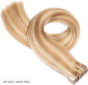 人毛 シールエクステ TAPE hair レミーエクステ カラー ウィッグ エクステンション 10本(P27-613#, 16inch 40cm)