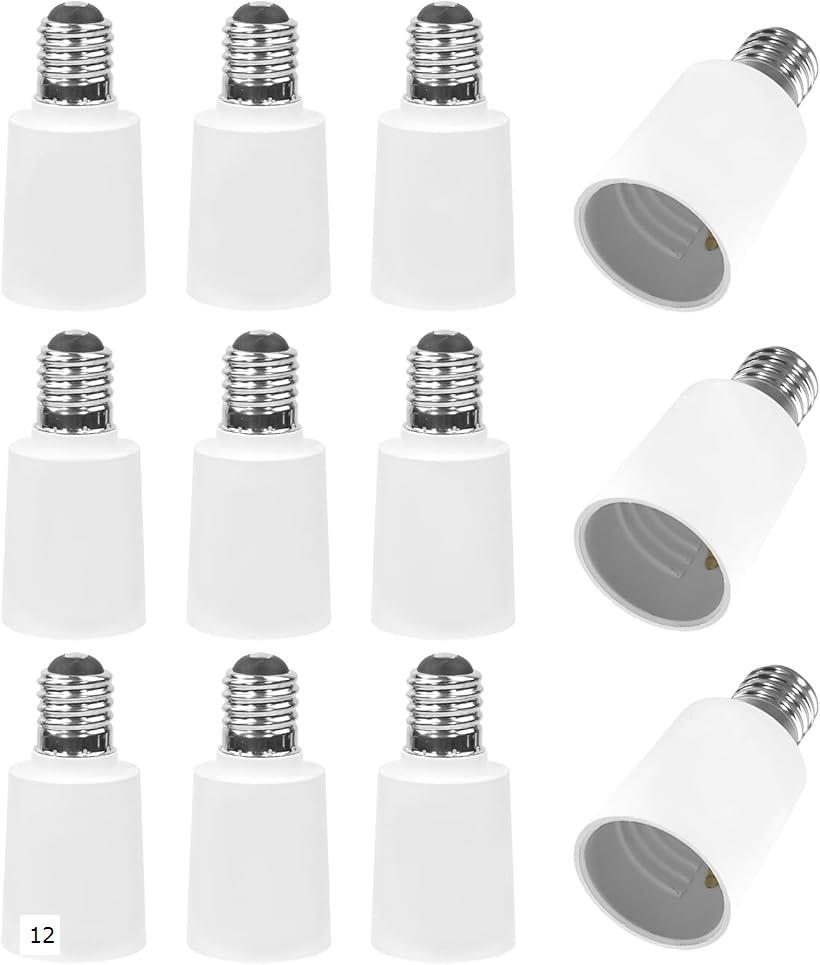 |E17＞E26口金変換アダプター|口金が小さいE17から 大きいE26に変更して使うアダプターです|E17＞E26変換ソケット|PA難燃材料| 12個セット