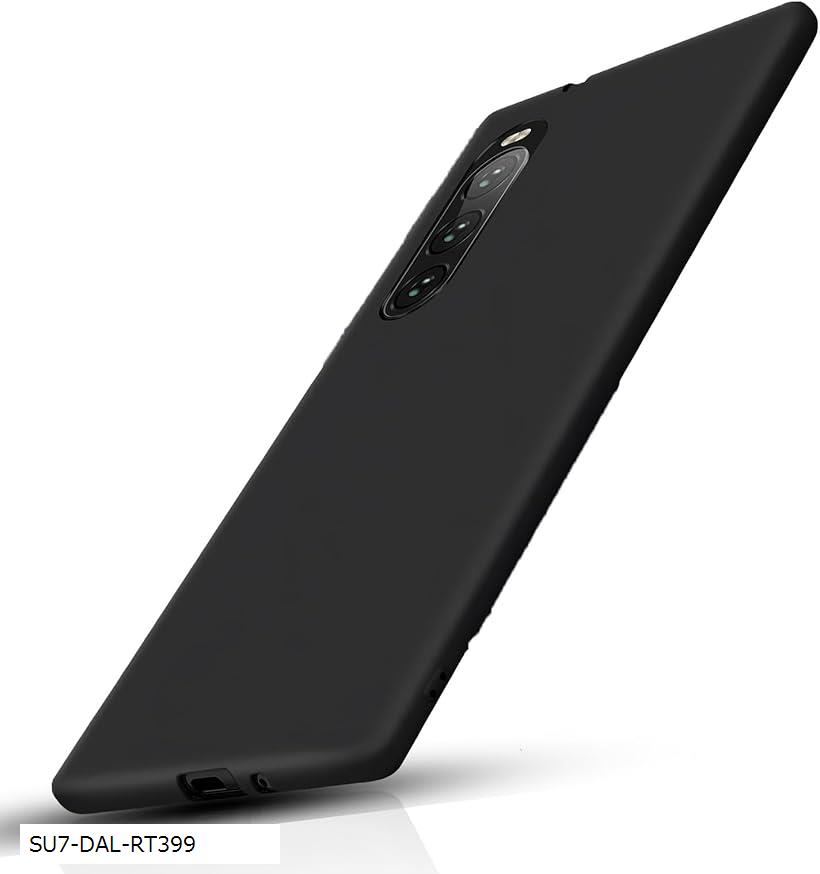 Xperia 10 II ケース 柔軟性 TPU素材擦り傷防止 指紋防止 衝撃吸収 着脱簡単 SO-41A SOV43対応 カバー 全面保護 軽量 薄型 携帯便利ストラップホール付き (マットブラック, SU7-DAL-RT399)