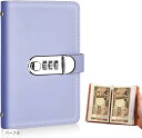 本型 貯金箱 鍵付き パスワードロック 50ポケット 100万円 PUレザー製(パープル, ワンサイズ)