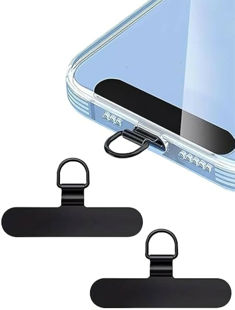 スマホストラップ ストラップホルダー 頑丈 薄型金属ステンレス製 ショルダー 落下防止 携帯ストラップ スマホショルダー 全機種対応 (2個ブラック)