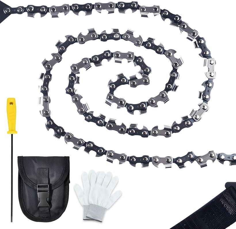 ポケットチェーンソー 48歯 ポケットソー 36インチ ハンドチェーンソー 手動ノコギリ 手動ワイヤーソー..