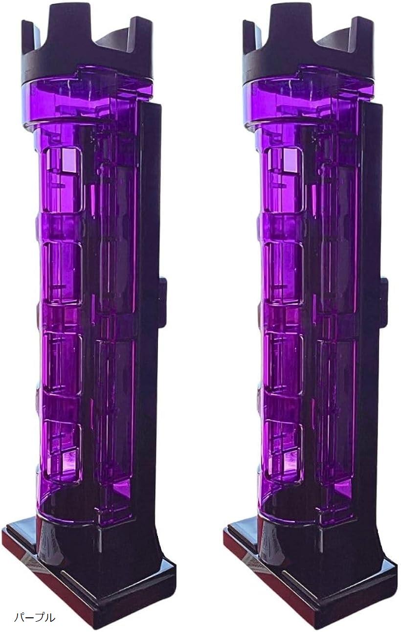 互換 ロッド ホルダー スタンド 2個 セット メイホウ ダイワ 釣り 竿 立て タックル ボックス (パープル, 小型)