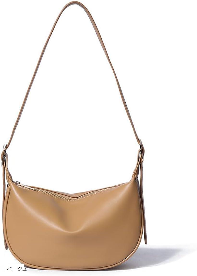 ショルダーバッグ レディース 斜め掛け 大容量 軽量 小さめ 合成皮 革 肩掛け PUレザー 小型 ボディバッグ (ベージュ)