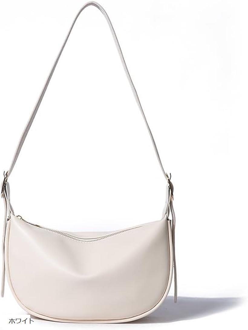 ショルダーバッグ レディース 斜め掛け 大容量 軽量 小さめ 合成皮 革 肩掛け PUレザー 小型 ボディバッグ (ホワイト)