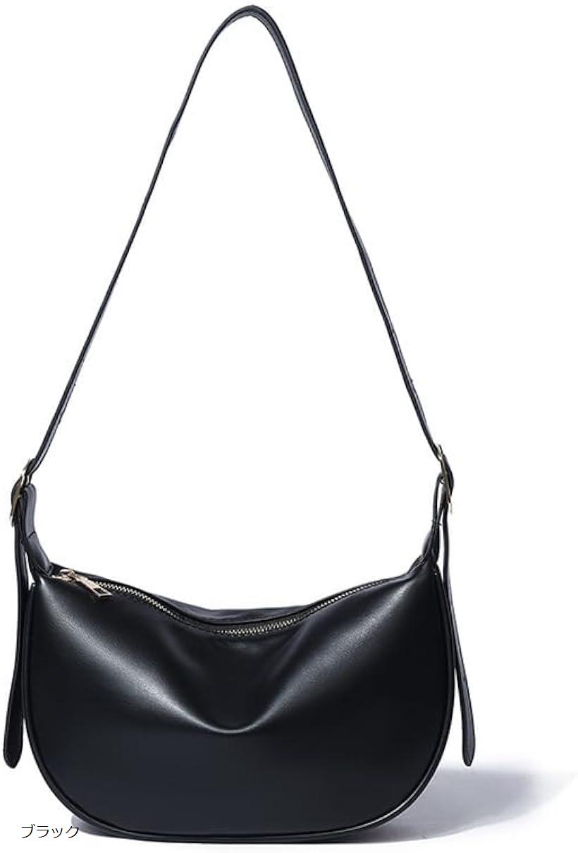 ショルダーバッグ レディース 斜め掛け 大容量 軽量 小さめ 合成皮 革 肩掛け PUレザー 小型 ボディバッグ (ブラック)