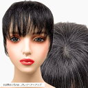 部分ウィッグ かつら ヘアピース ポイントウィッグ 白髪 グレイヘアー 女性 レディース 人毛mix ショート 前髪 ストレート 前髪ウィッグ O型つむじ 医療用 頭頂部(白2黒8人毛mix, グレイヘアーアップ)