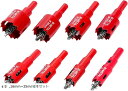 現役大工が推薦 バイメタル ホールソー ホルソー 穴あけ 切削 工具(レッド, 16mm~35mm8本セット)