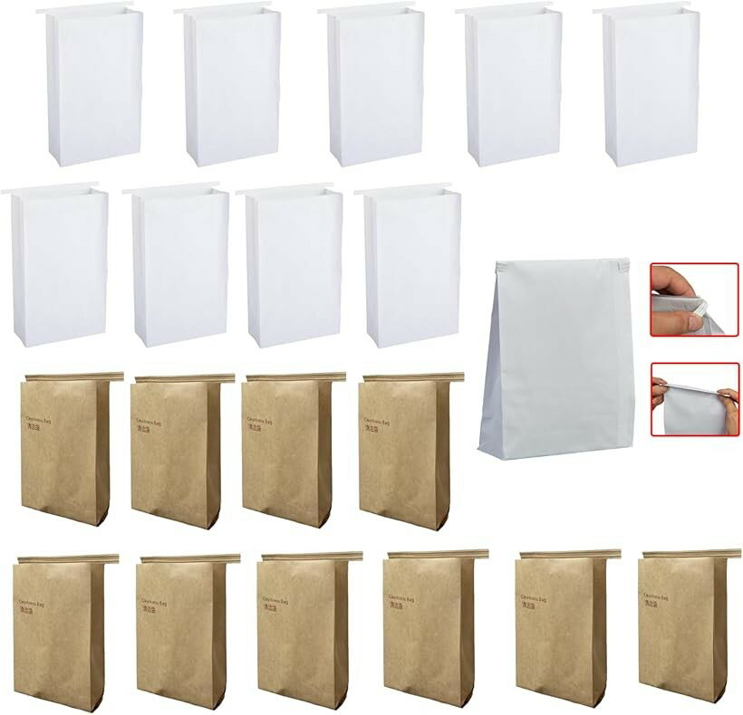 嘔吐 袋 エチケット袋 ゲロ袋 乗り物酔い 20枚入り (白色・クラフト色)