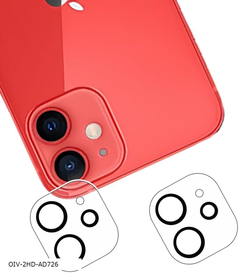 対応 iPhone 12 用 レンズフィルム 2枚入りAGC旭硝子素材 高品質 カメラカバー 強化ガラス 保護フィルム 液晶 高透過率 気泡ゼロ 防爆裂 飛散防止 衝撃吸収 指紋防止 ラウンドエッジ加工 (OIV-2HD-AD726)(2.0)