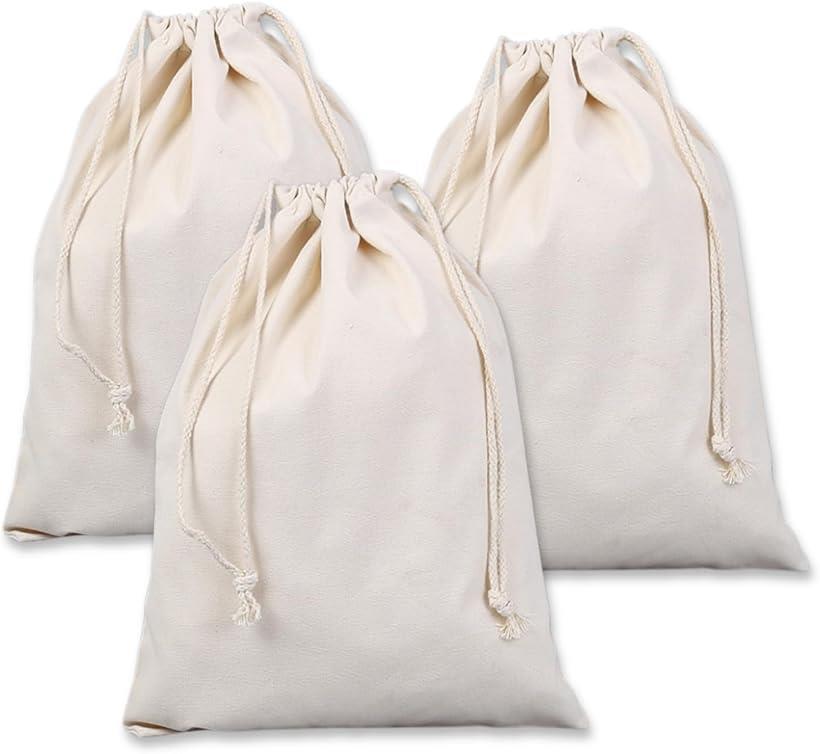 巾着袋 布 無地 綿 キャンバス生地 引きひも袋 雑貨 収納ポーチ (...(4)