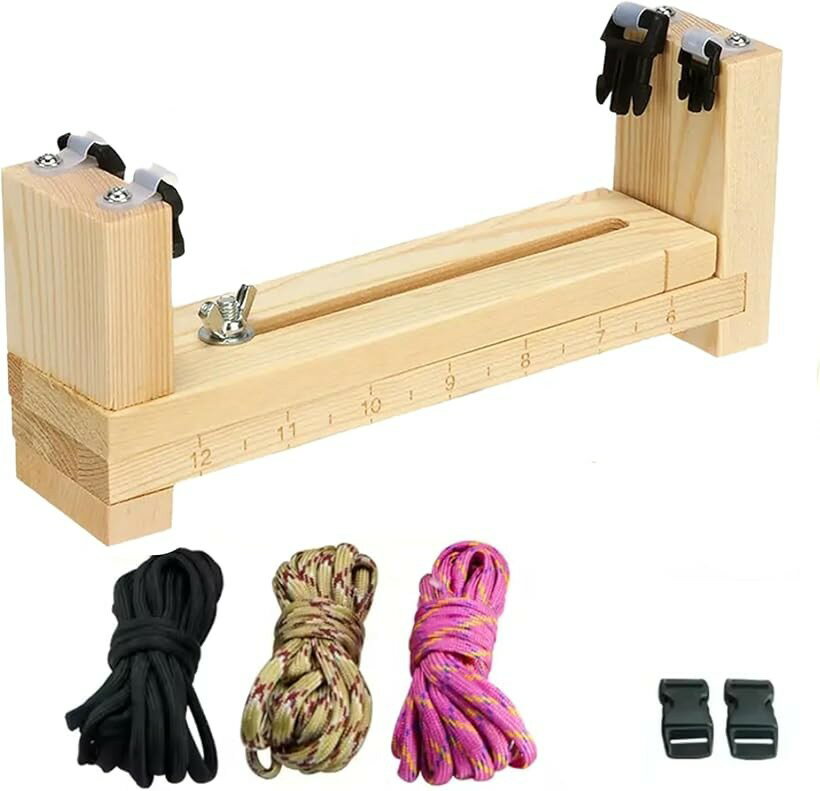 パラコード編み機 長さ調整式 編み台 ブレスレット リード (ナチュラル)