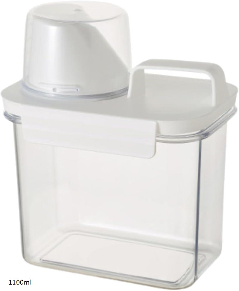 ランドリーボトル 透明 詰め替え 洗濯 ケース 収納 液体容器 ディスペンサー 洗濯ビーズ (透明, 1100ml)