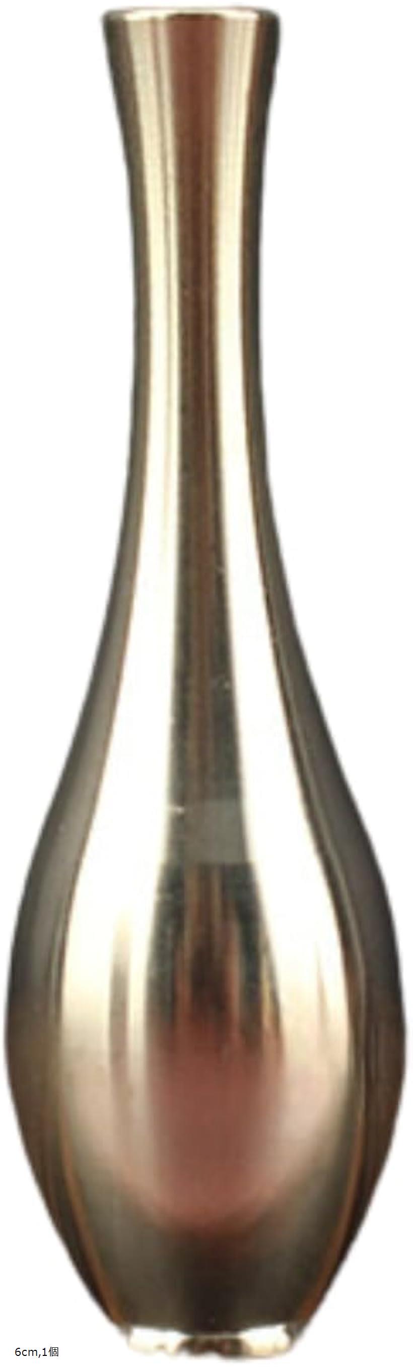 花瓶 真鍮 割れない シンプル インテリア 飾り 一輪挿し 花器 フラワーベース フラワーポット (ゴール..