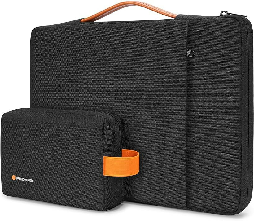 16 インチ ラップトップケース ノートパソコン運搬ケース for MacBook Pro M4 16.3 XPS ThinkBook Gen 8 ThinkPad Z16 Latitude 7650 (ブラック, 15.6-16 インチ) 2