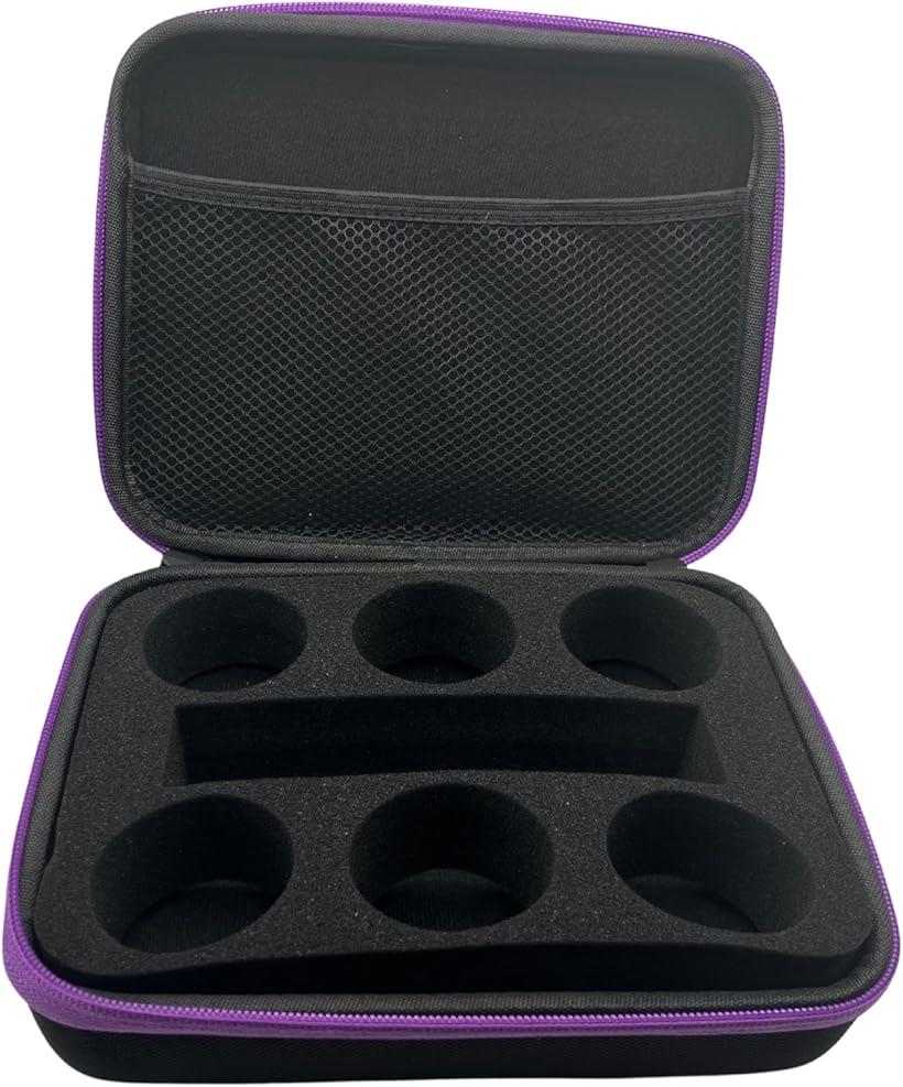 ヨーヨー収納ケース 6個用 衝撃吸収パッド付き メッシュポケット付き キャリーバッグ コマ収納バッグ アクセサリー対応 ダブルジッパー付き 携帯ポーチ(バイオレット) 2