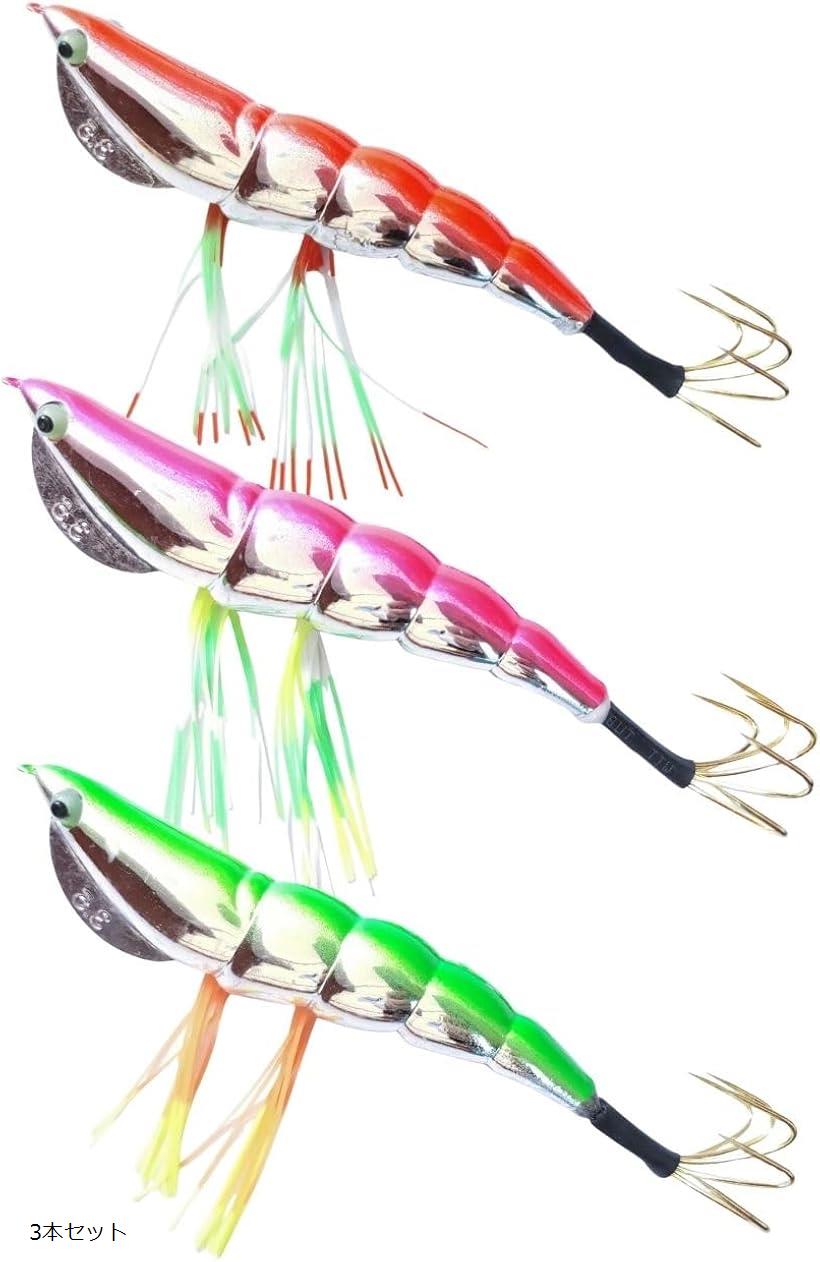 タコエギ ルアー エギング セット 3.5号 釣り 仕掛け 25g 5本針 餌木 堤防 磯 船 3本セット (レッド・ピンク・グリーン・ブルー, 3.5号)