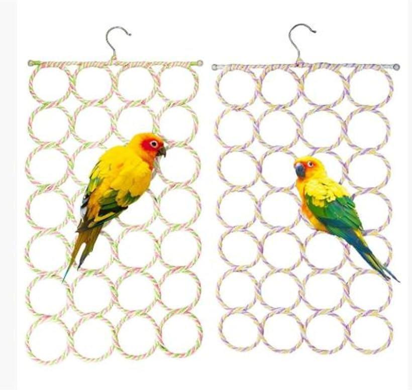 鳥 ハンモック 2点セット 小鳥 インコ 小動物 用 遊び場 おもちゃ 吊り下げ 止まり木 クライミ ...