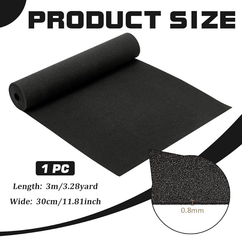 3m/巻 EVAフォームシート 幅300mm 厚さ0.8mm クラフトフォームシート 粘着性なし EVAロール 工芸品発泡シート 模型製作材料 クラフトプロジェクト用 (ブラック) 2