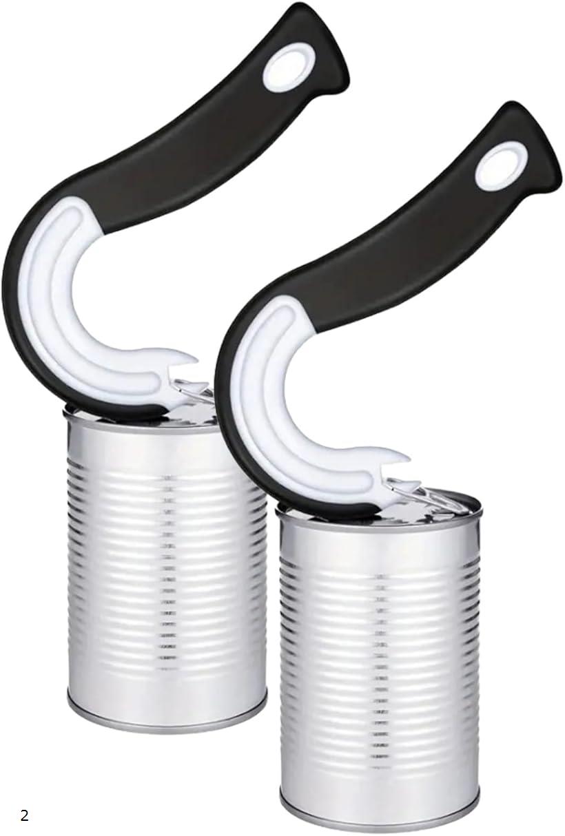 缶オープナー 缶詰 缶ビール 缶開ける道具 フタ開け 簡単 開けやすい コンパクト 便利ツール 2 (ブラッ..