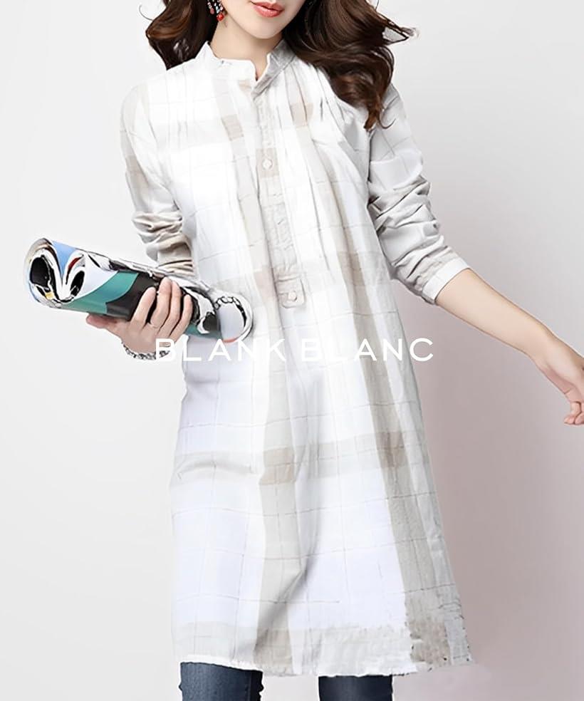 シャツ ワンピース 楽チン 着心地の良い 楽ちん おしゃれ 薄手 ナチュラルコーデ ワンマイルウェア オフィス 仕事 通学スタイル(ホワイト, M)