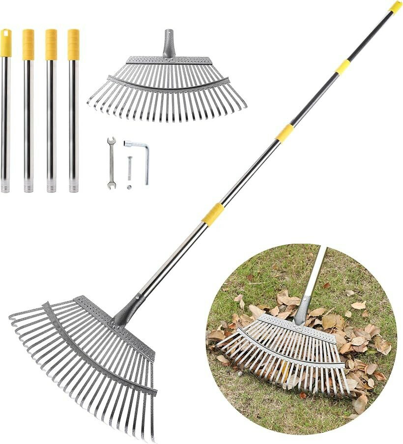 熊手 レーキ ガーデンレーキ 25爪 園芸 ガーデニング 芝生 落葉掃き 草刈り 庭掃除 ガーデン掃除 雑草 ..