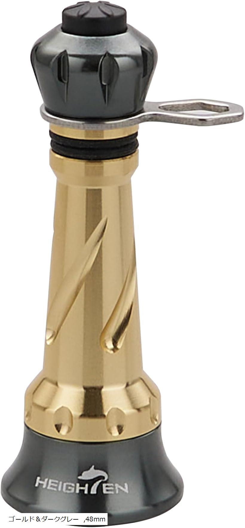 リール スタンド 不可折り畳むシマノ SHIMANO ダイワ DAIWA スピニングリール 通用 夜光 フックキーパー ラインストッパー (ゴールド＆ダークグレー, 48mm)