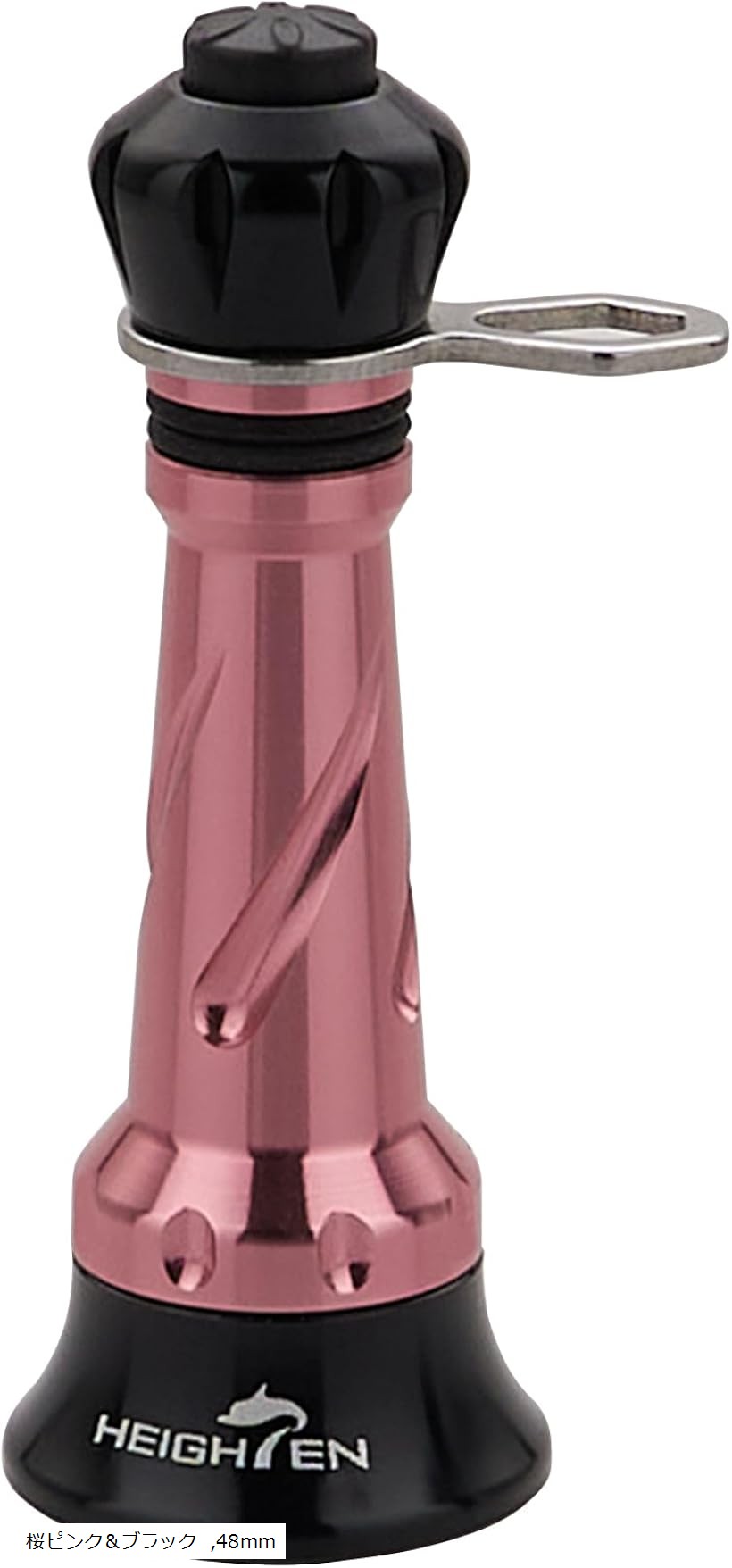 リール スタンド 不可折り畳むシマノ SHIMANO ダイワ DAIWA スピニングリール 通用 夜光 フックキーパー ラインストッパー (桜ピンク＆ブラック, 48mm)