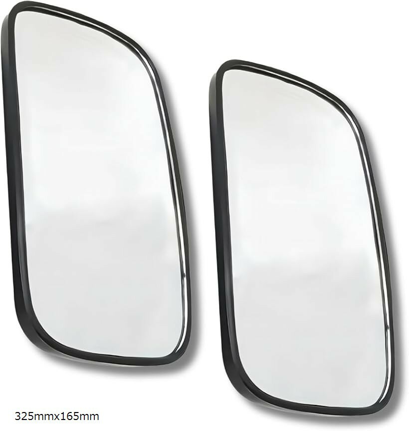 バックミラー サイドミラー 2個セット カーブミラー 左右セット 曲面ミラー 後方確認 φ8mm取付 汎用 トラクター フォークリフト 建設 車庫 (325mmx165mm)