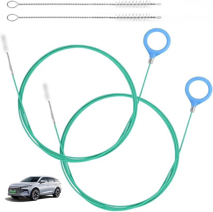 ドレンホースクリーナー 車用 排水クリーニングブラシ 細長い 曲がる 柔らかい 長さ3M 2本セット ワイ..